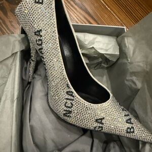 Balenciaga Glittering Silver Women's Heels